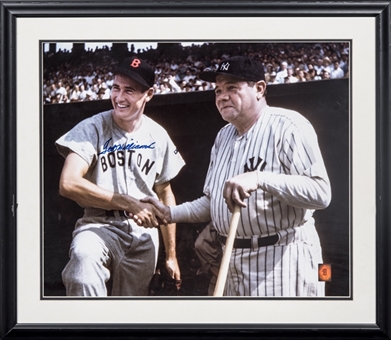 Ted Williams Signed Photo Of Williams & Babe Ruth in 30x26 Framed Display (Steiner)